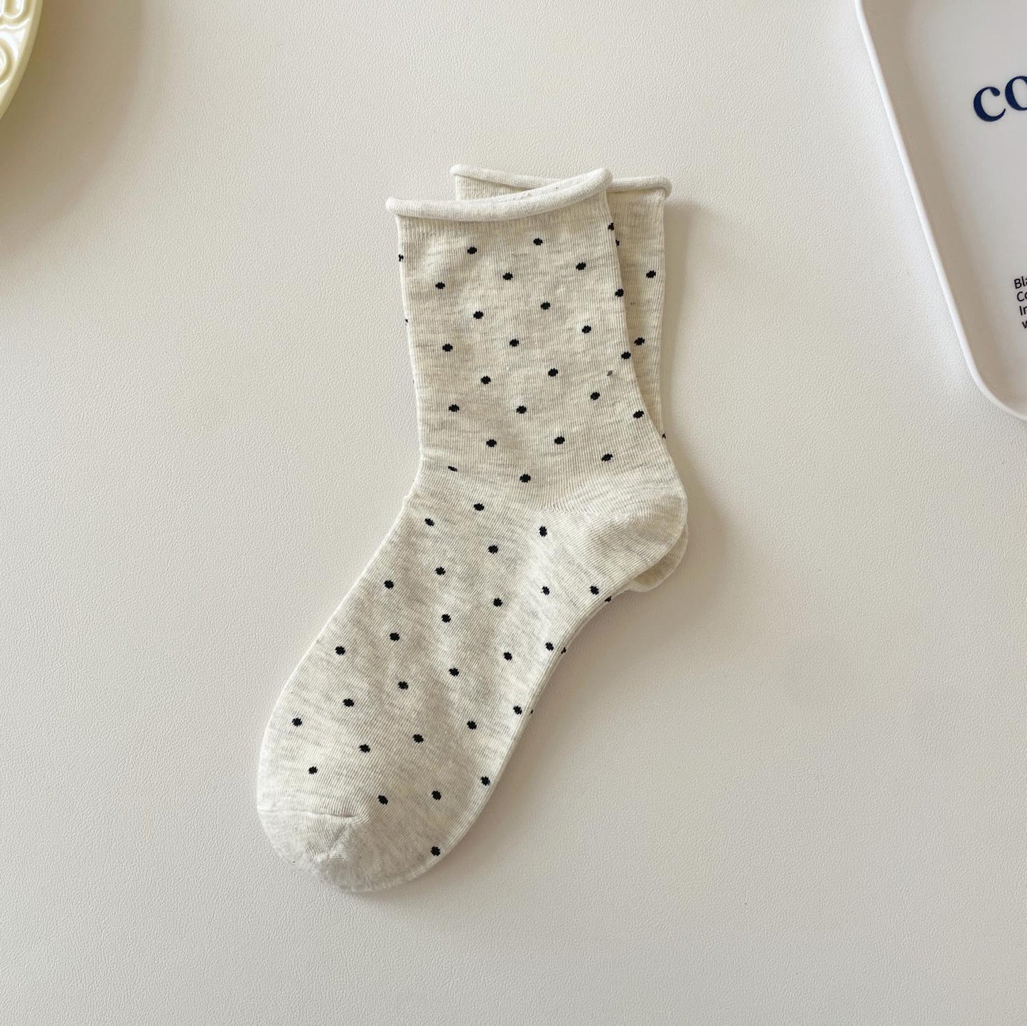 Rufia - Japanese Polka Dot Mid-Calf Socks