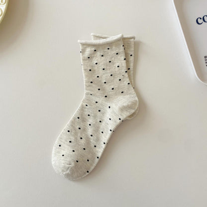 Rufia - Japanese Polka Dot Mid-Calf Socks