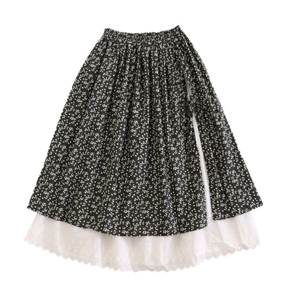 Artistic Printed A-Line Skirt with Tie Detail