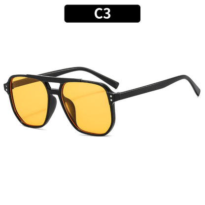 Trendy Pilot Sunglasses with Dual Beam Design for Men