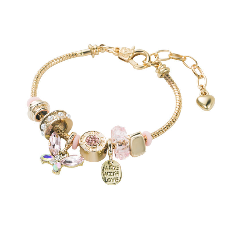 Trendy DIY Alloy Bracelet with Butterfly Crystal for Fashion Lovers