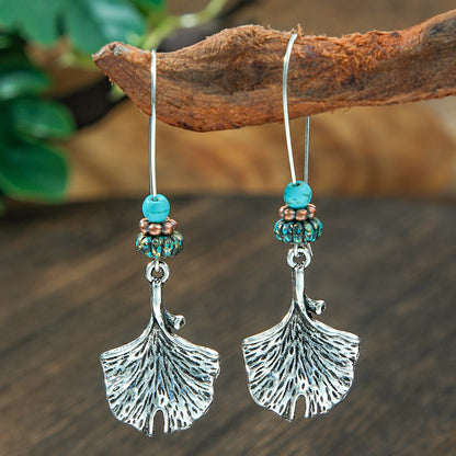 Bohemian Turquoise Teardrop Earrings Vintage Alloy Geometry