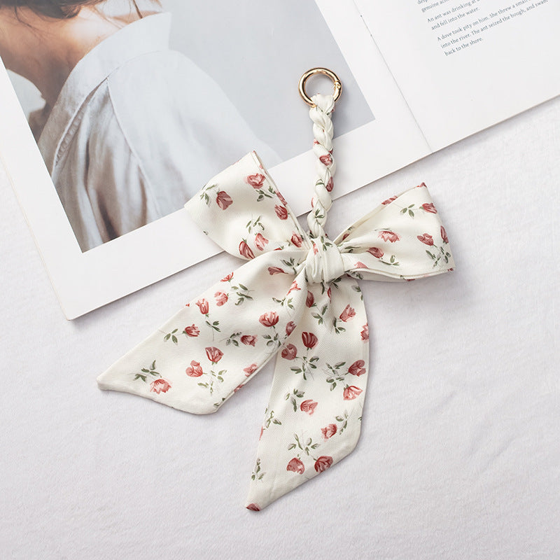 Elegant Satin Scarf Bow Bag Charms