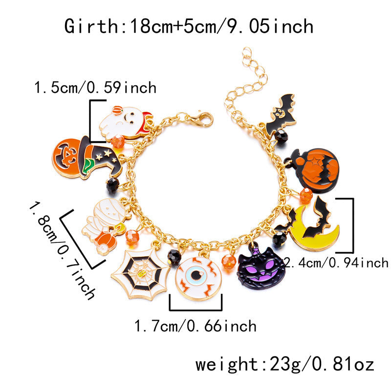 Halloween Funny Pumpkin Spider Ghost Bracelet