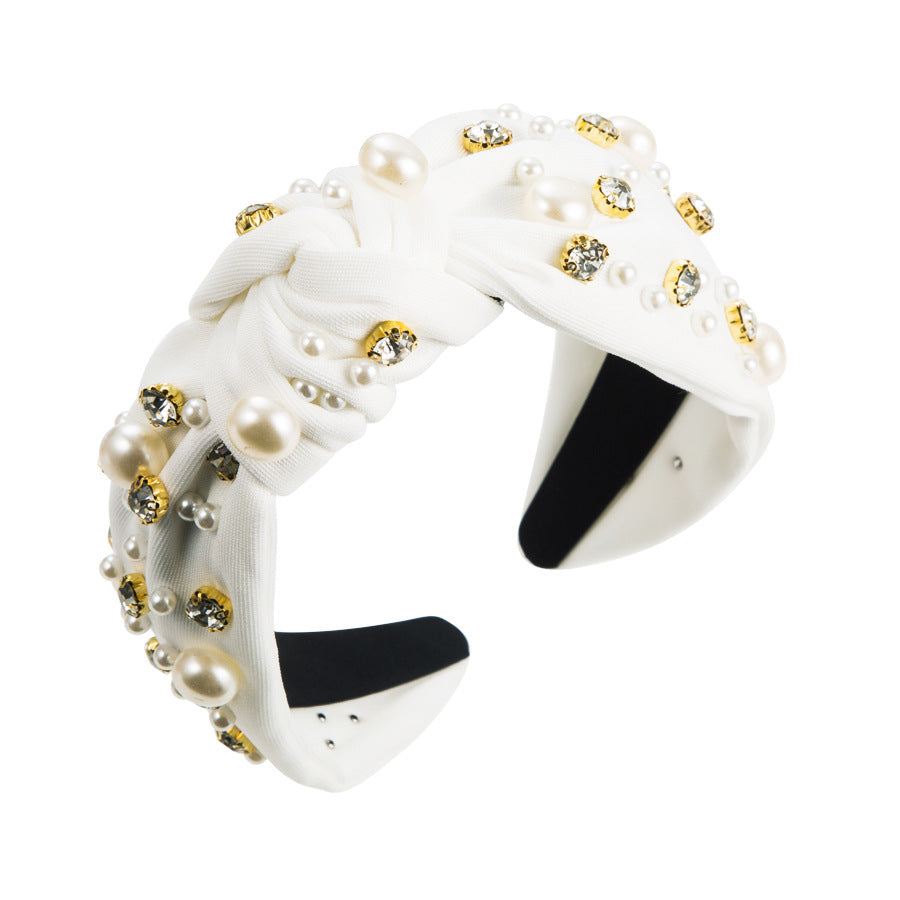 Wide Headband with Pearl Detail for Stylish Women