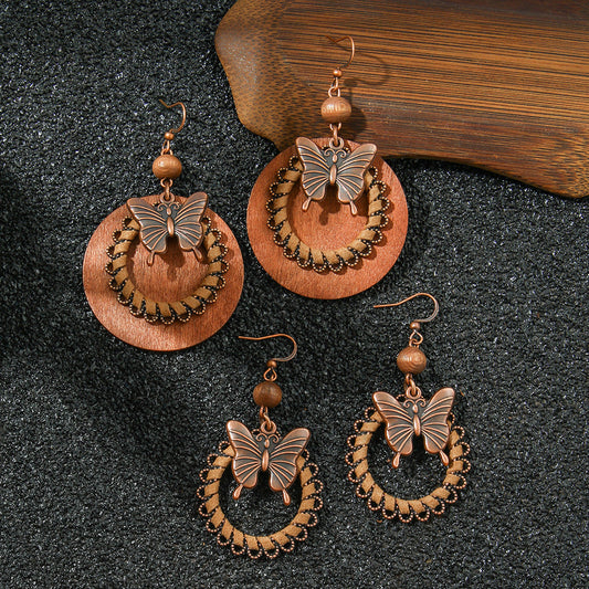 Brown Butterfly Earrings Bohemian Style Minimalist Design