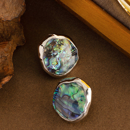Chic Natural Abalone Shell Stud Earrings