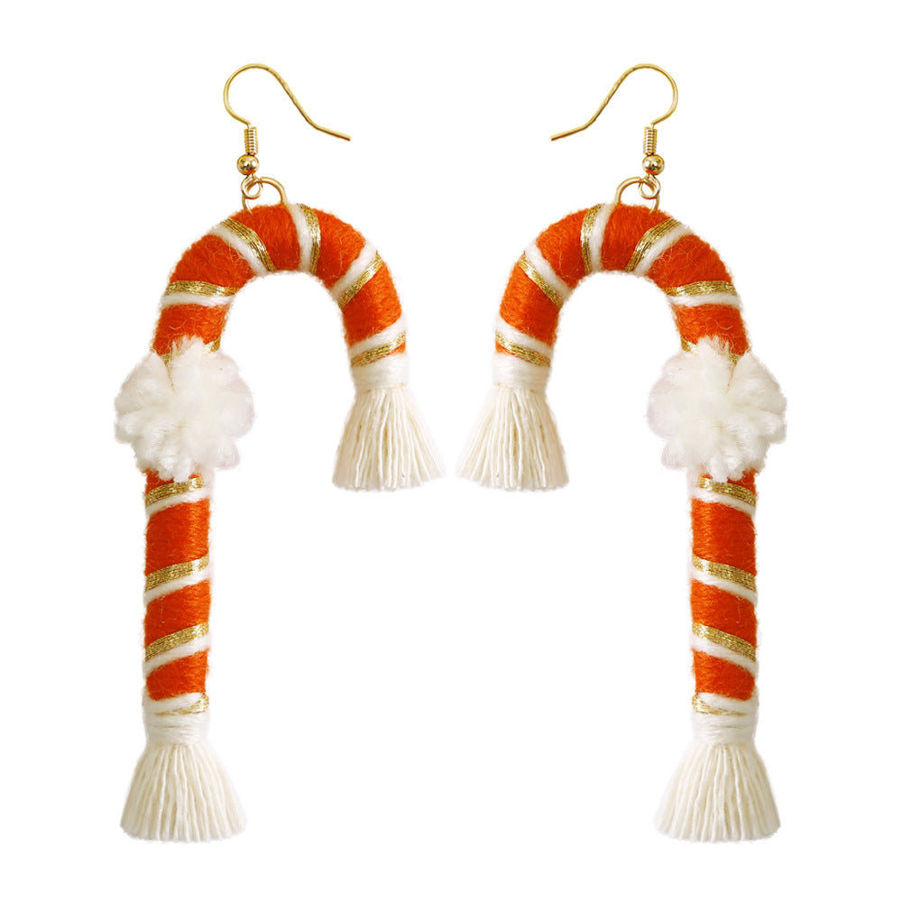 Christmas Earrings Female Creative Cartoon Christmas Bohemian Tassel Woven Handmade Earrings