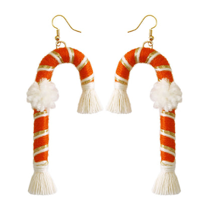 Christmas Earrings Female Creative Cartoon Christmas Bohemian Tassel Woven Handmade Earrings