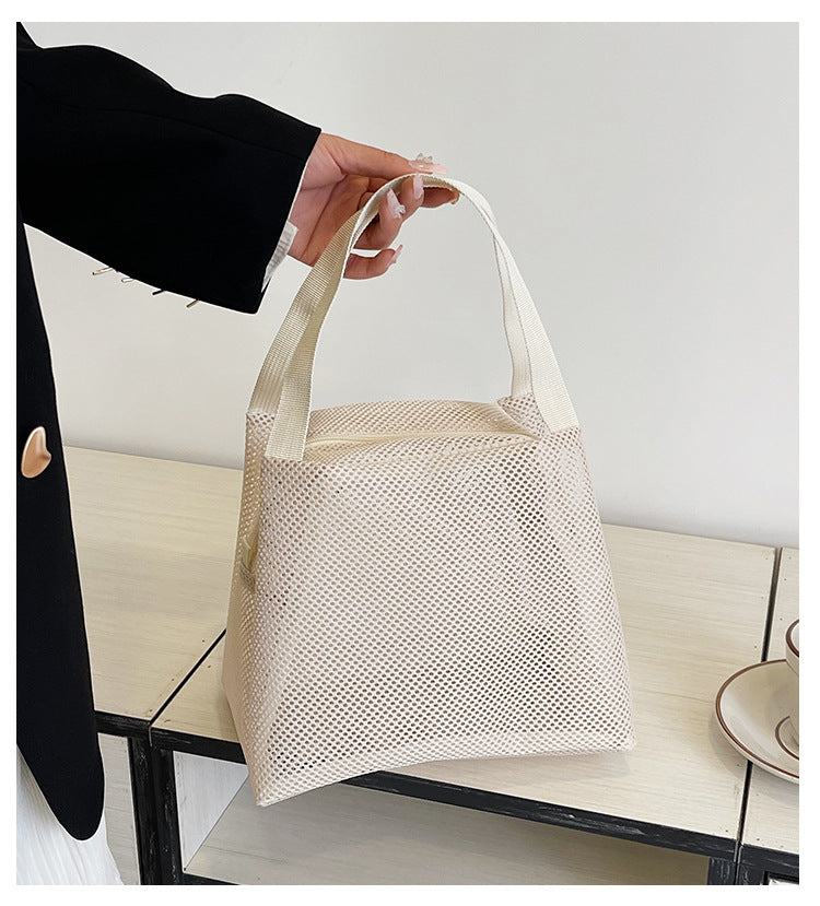 Solid Color Portable Simple Handbag