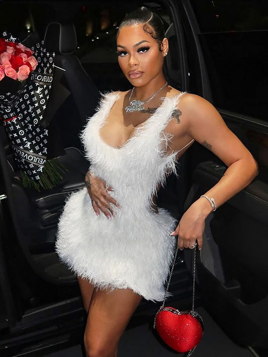 Elegant Sexy Hollow Back Zipper Bodycon Dress