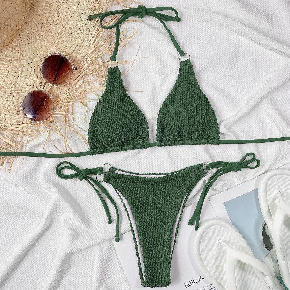 Sexy String Tie Halter Backless Swimwear