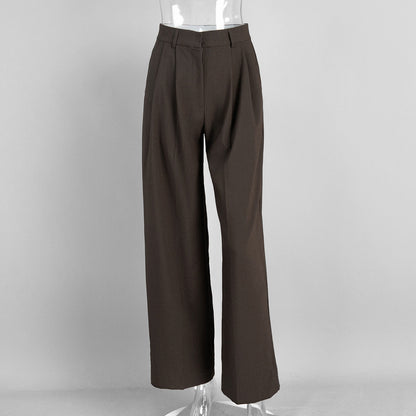 Wide-Leg Trousers Comfortable Office Pants