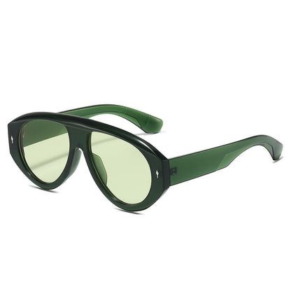 Pilot Style Oversized Sunglasses with Rivets