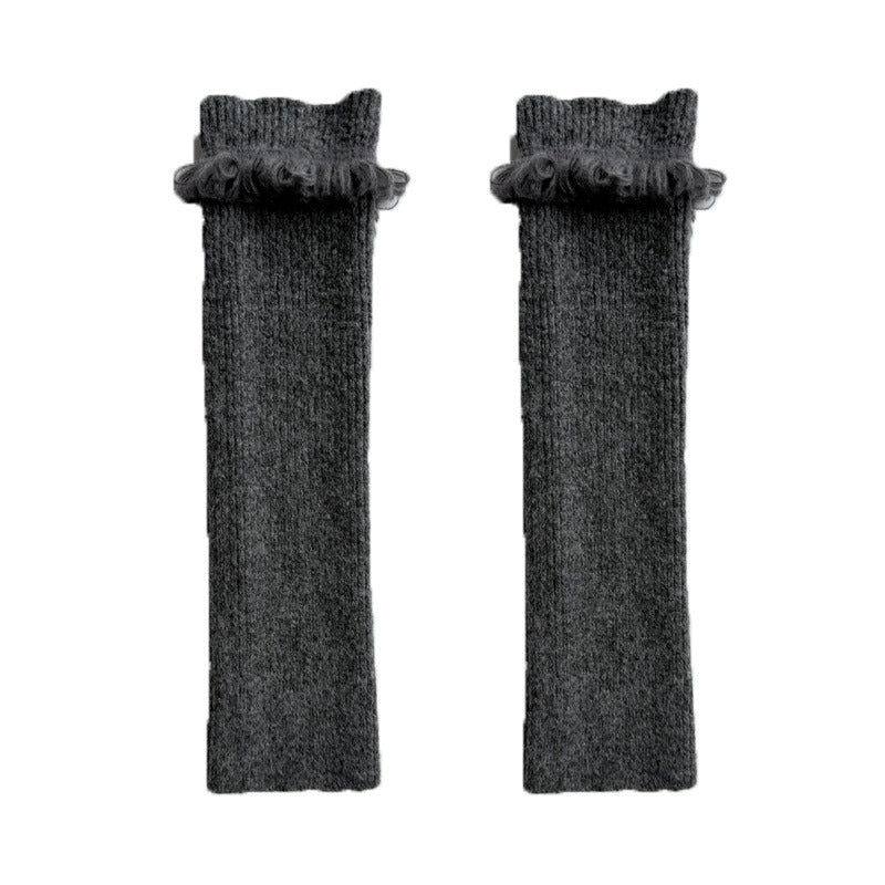 Warm Wool Blend Knit Leg Warmers for Women