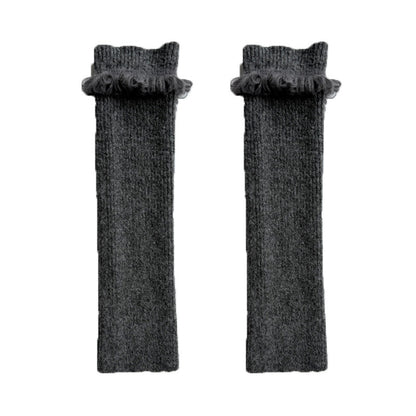 Warm Wool Blend Knit Leg Warmers for Women