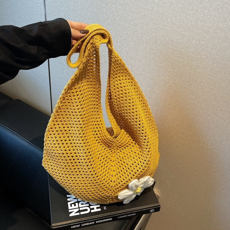 Trendy Woven Tote Bag Casual Chic Handbag