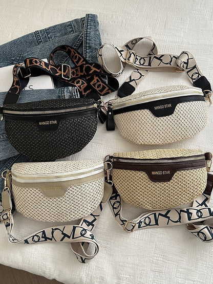 Trendy Woven Grass Crossbody Bag for Women