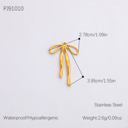 Vintage DIY 18K Gold Plated Stainless Steel Bow Star Heart Pendant