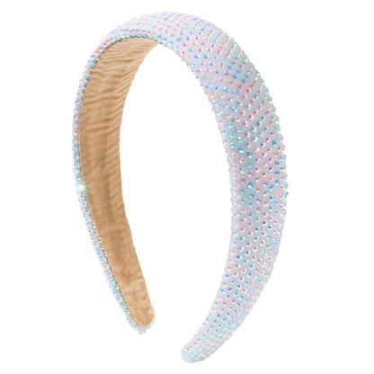 Wide Brim Rhinestone Headband Glamorous Party Hair Accessory