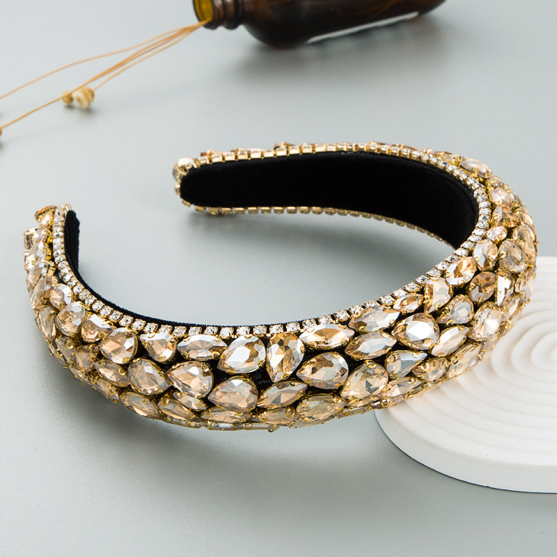 Baroque Style Rhinestone Headband Handmade Hair Accessory
