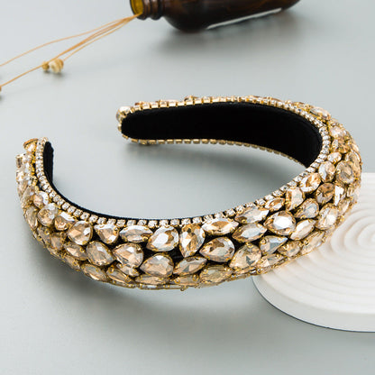 Baroque Style Rhinestone Headband Handmade Hair Accessory