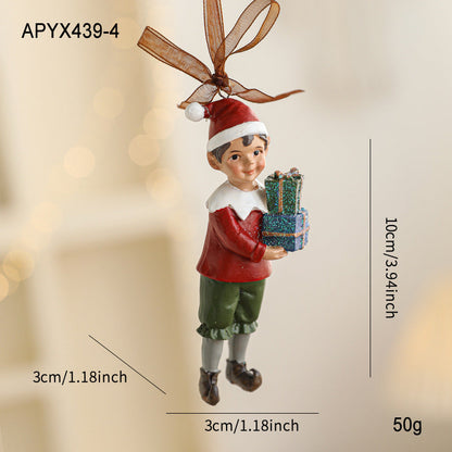 Colorful Resin Christmas Cartoon Hanging Ornament