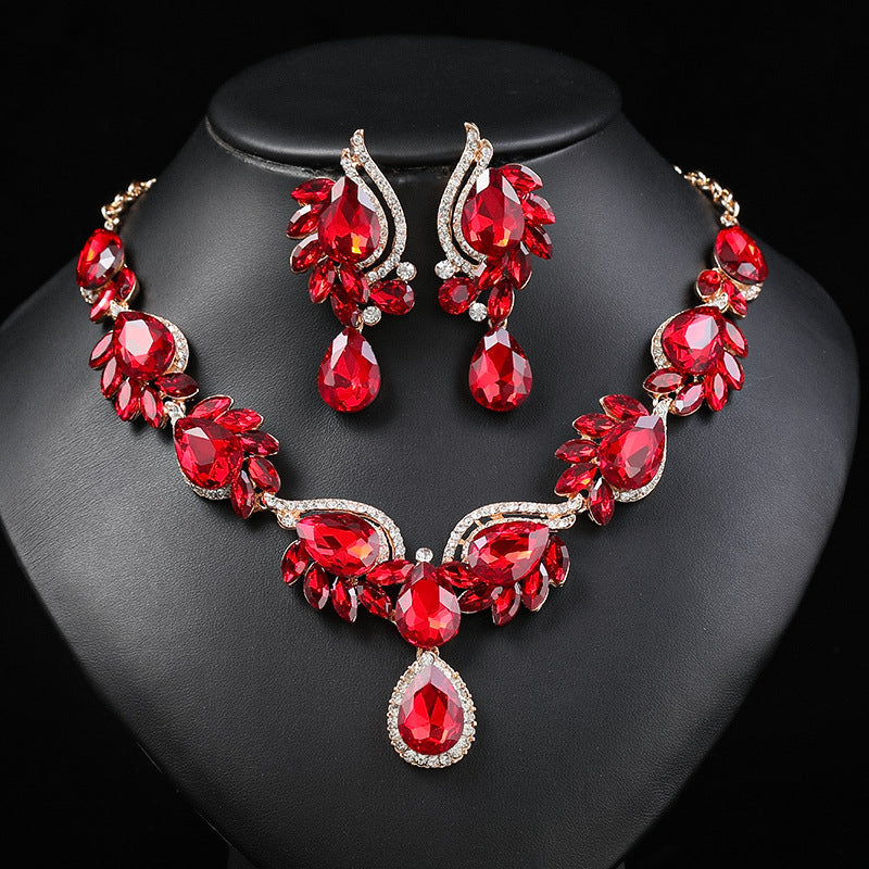 Multicolor Gemstone Necklace Set for Women Elegant Bridal Party Jewelry
