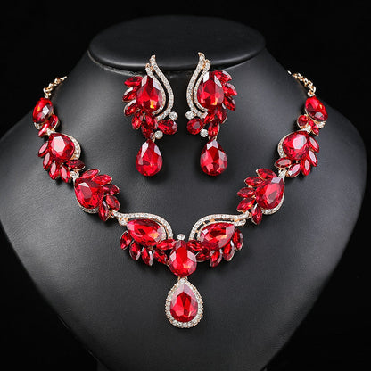 Multicolor Gemstone Necklace Set for Women Elegant Bridal Party Jewelry