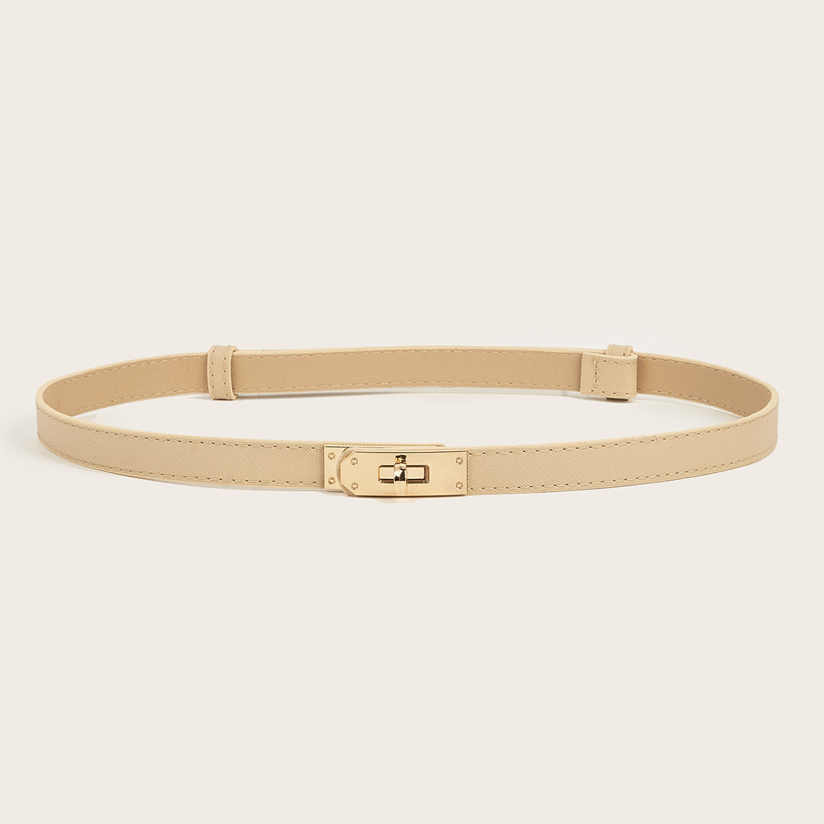 Simple Elegant Fine Leather Metal Belt