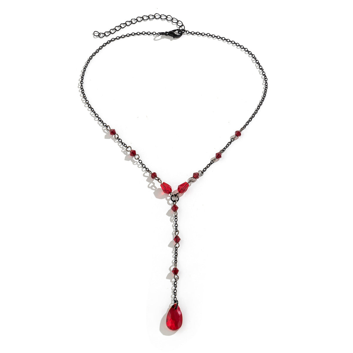 Gothic Vintage Blood Tear Drop Fringe Necklace For Women