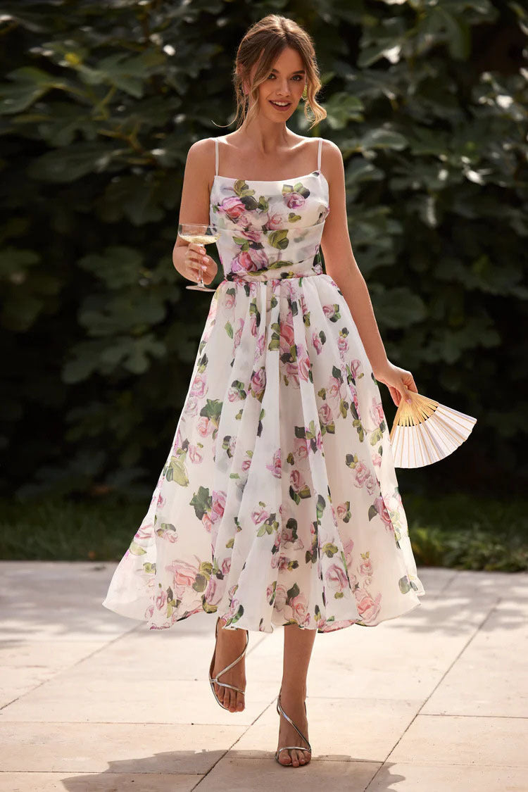 Chic Off-Shoulder Dress With 3D Floral Design