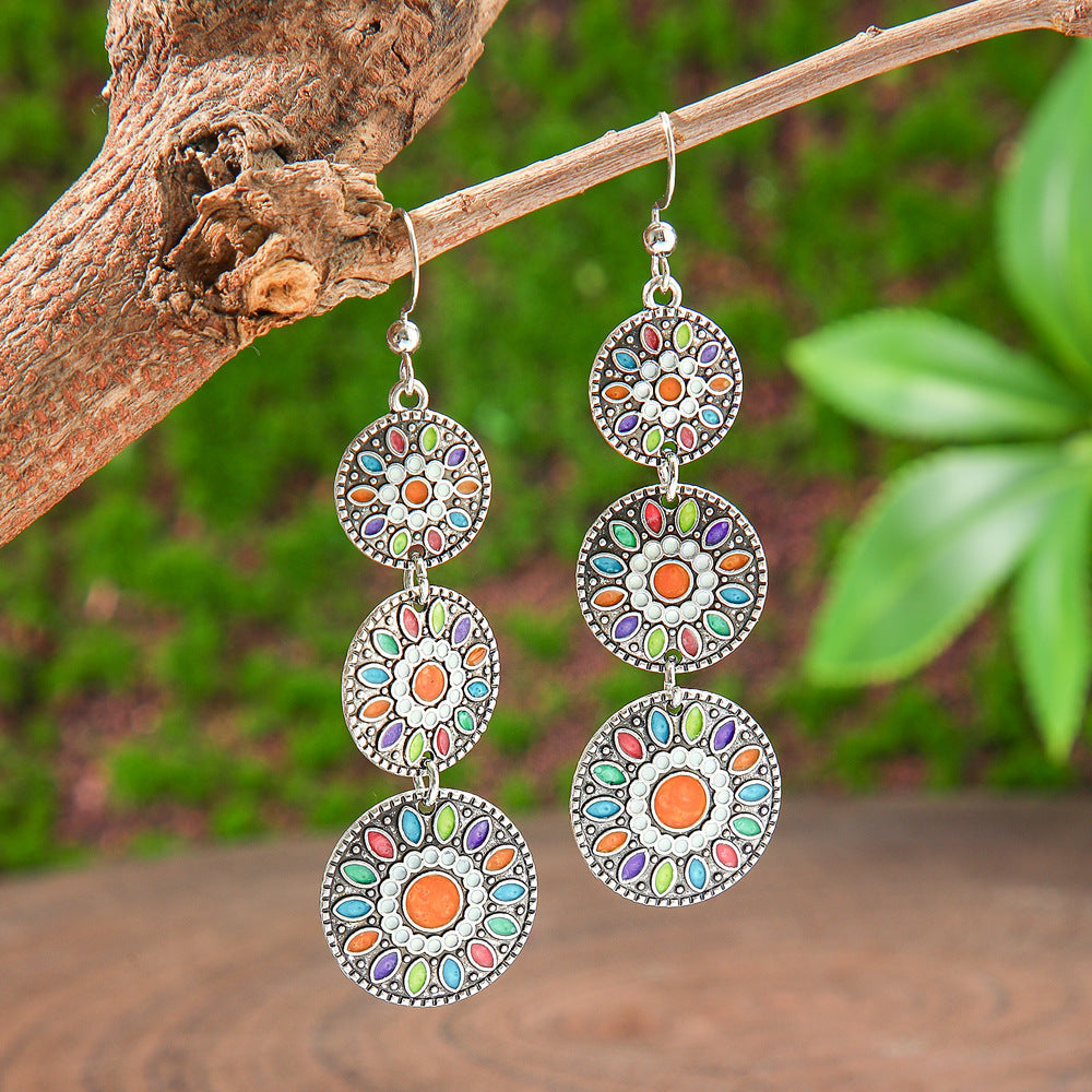 Bohemian Colorful Drop Oil Earrings Stylish Accessories