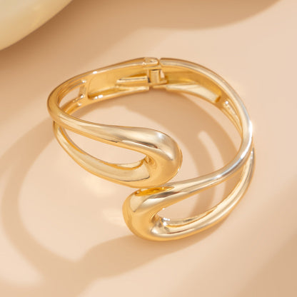 Futuristic Metal Shine Bracelet Trendy Geometric Jewelry
