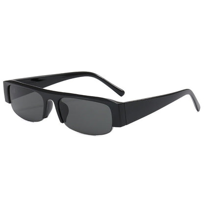 Trendy Half-Frame PC Sunglasses Stylish Square Sun Protection