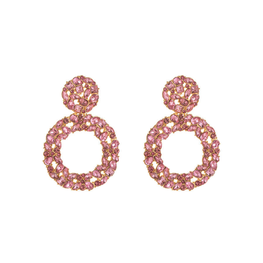 Geometric Crystal Drop Earrings Trendy Fashion Statement