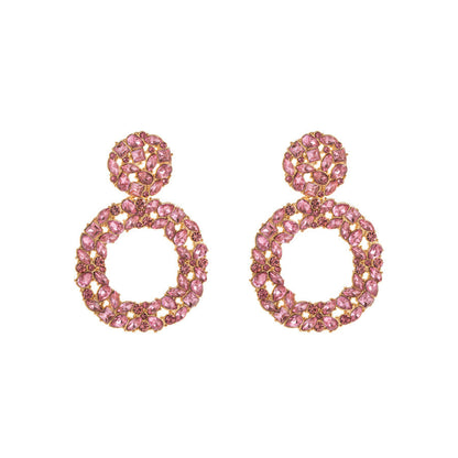 Geometric Crystal Drop Earrings Trendy Fashion Statement