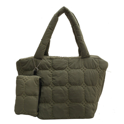 Simple Solid Color Large Capacity Tote Bag
