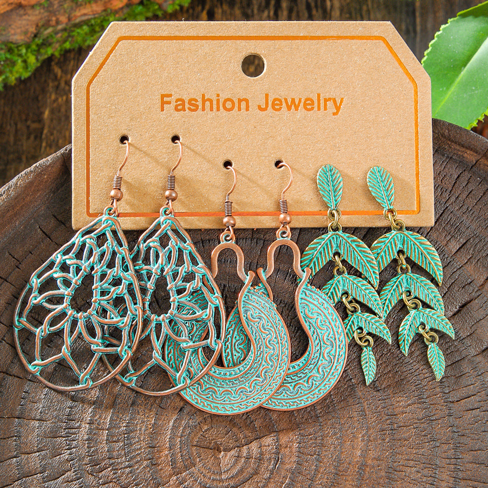 Bohemian Vintage Leaf Earrings Set Stylish Accessories