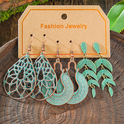 Bohemian Vintage Leaf Earrings Set Stylish Accessories