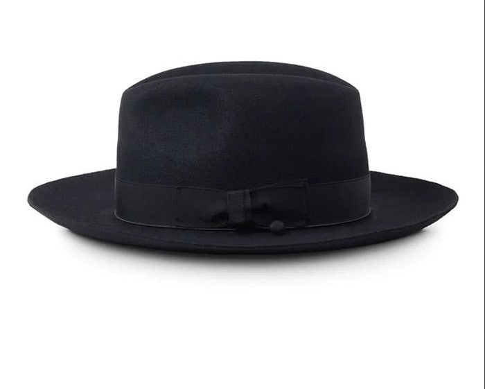 Stylish Wool Fedora Hat Classic British Wide-Brimmed Felt Hat