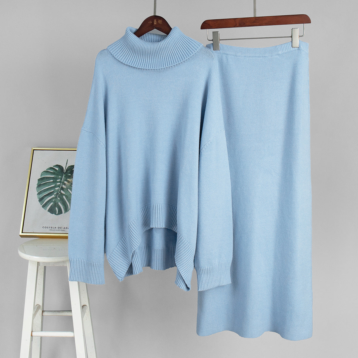 Knitted Sweater and Skirt Set for Women - Casual Chic Style