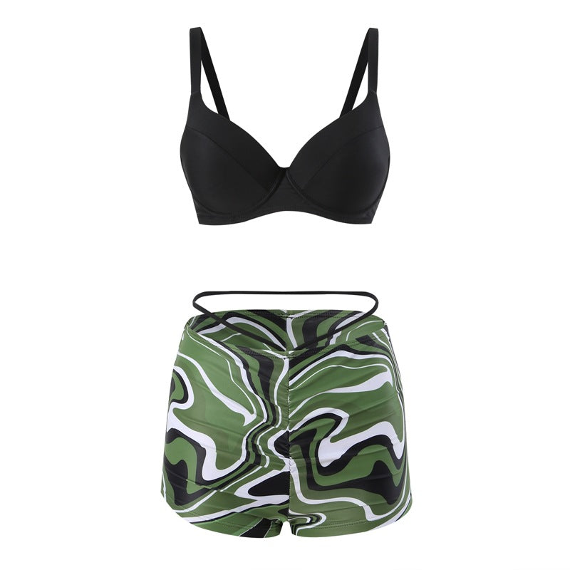 Three-Piece Women'S Bikini Set With Long Sleeve Cover-Up