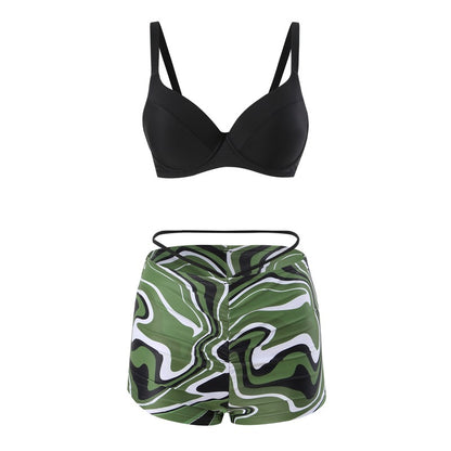 Three-Piece Women'S Bikini Set With Long Sleeve Cover-Up