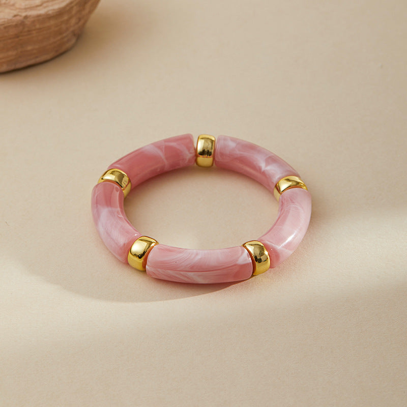 Color Block Irregular Acrylic Bracetets
