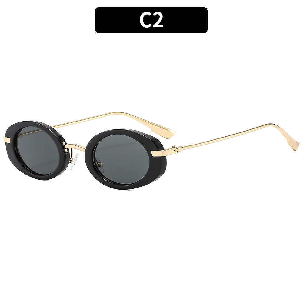 Retro Oval UV400 Women's Sunglasses Trendy Outdoor Eyewear