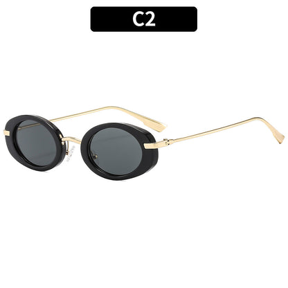 Retro Oval UV400 Women's Sunglasses Trendy Outdoor Eyewear