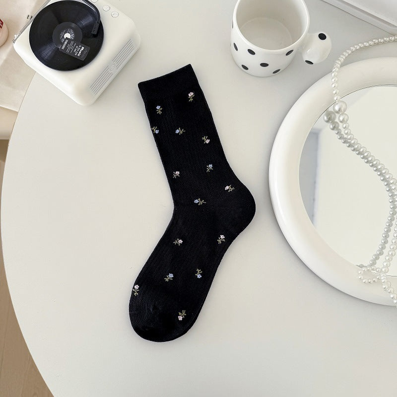 Sweet Floral Hollow Thin Socks