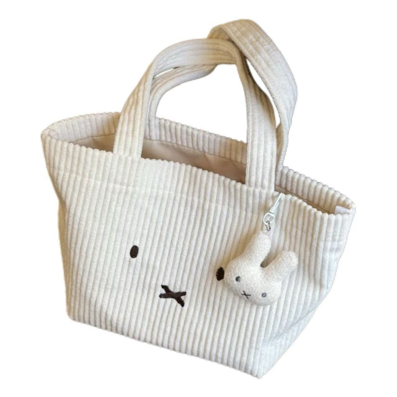Cute Corduroy Bunny Tote Bag Stylish and Versatile for Daily Use