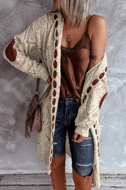 Sweater Cardigan Women'S Long-Sleeved Mid-Length Sweater Coat
